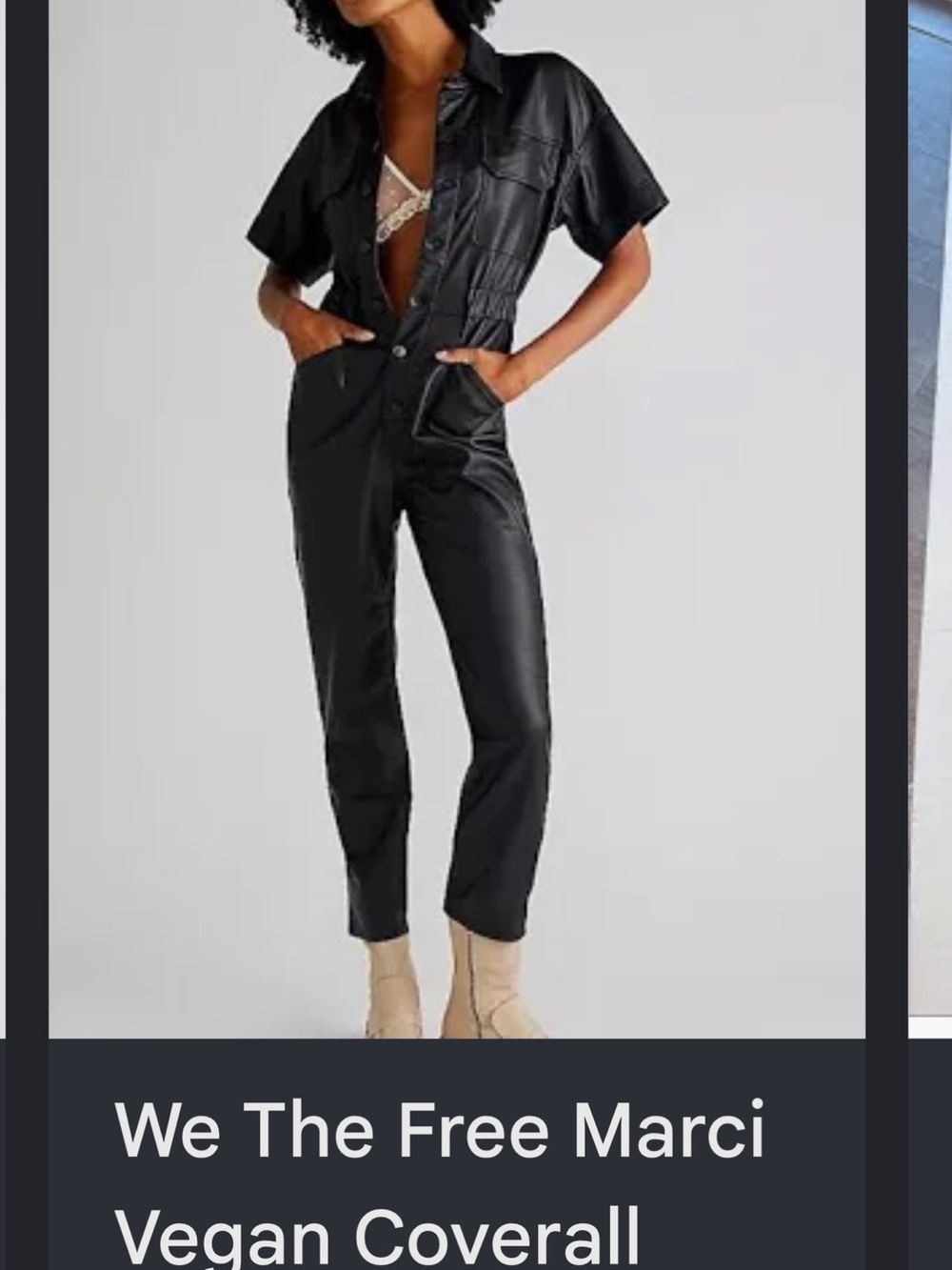 We The Free Marci Vegan Leather Jumpsuit - Black